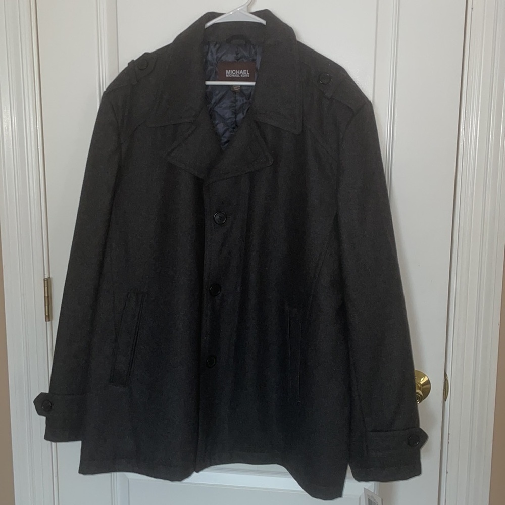 MICHAEL Michael Kores dark gray Men’s Wool Coat Jacket size xl